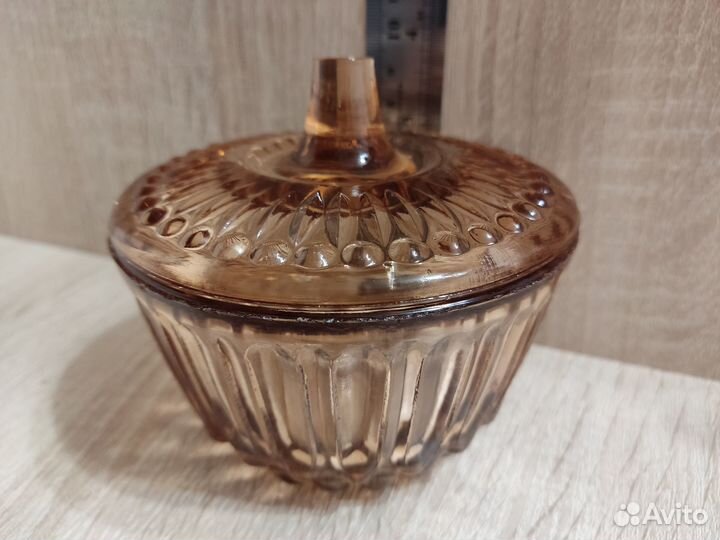 Сахарница из цветного стекла СССР