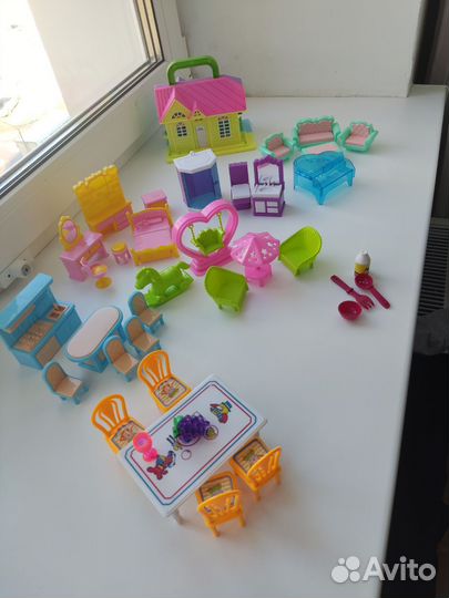 Мебель для кукольного домика+ домик-сумка