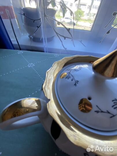 Чайный сервиз из фарфора Золотая роза, Вербилки