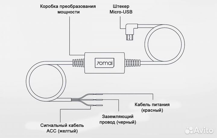Парковочный кабель для видеорегистратора 70mai