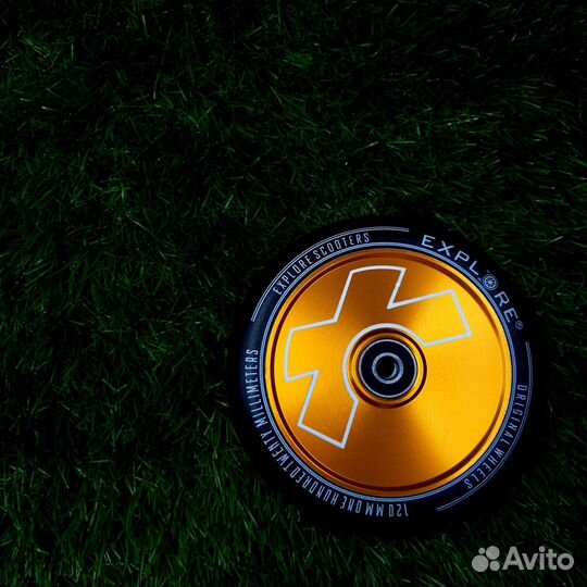 Колесо для трюкового самоката 120 мм (AL) Золотое