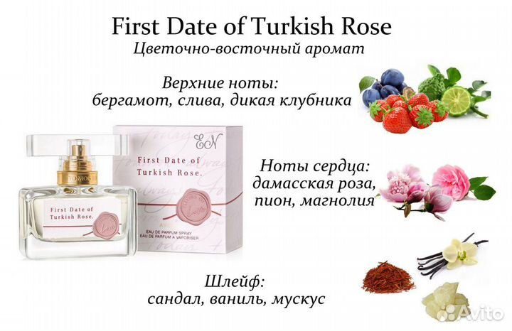 Парфюмерная вода First date of turkish rose