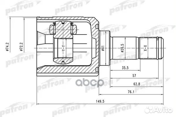 ШРУС внутренний правый 25x41x29 mitsubishi lanc