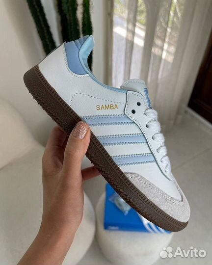 Кроссовки Adidas Samba OG 'White Halo Blue Gum'