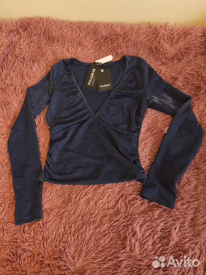 Блуза лонгслив с блёстками pull and bear