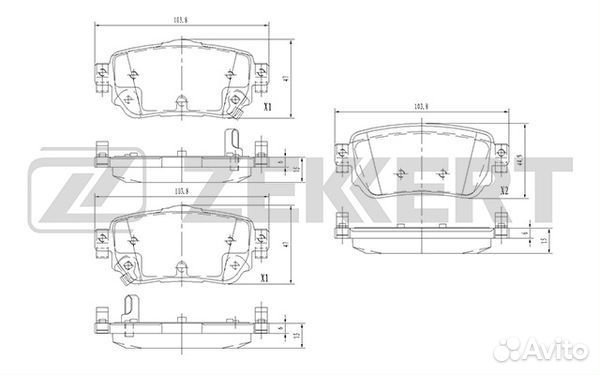 Колодки торм. диск. задн. Nissan Qashqai (J11 J11 ) 13- X-Trail (T32 ) 14- Renault Kadjar 15