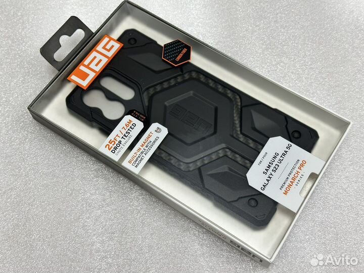 Чехол Uag Monarch PRO S23 Ultra MagSafe Carbon