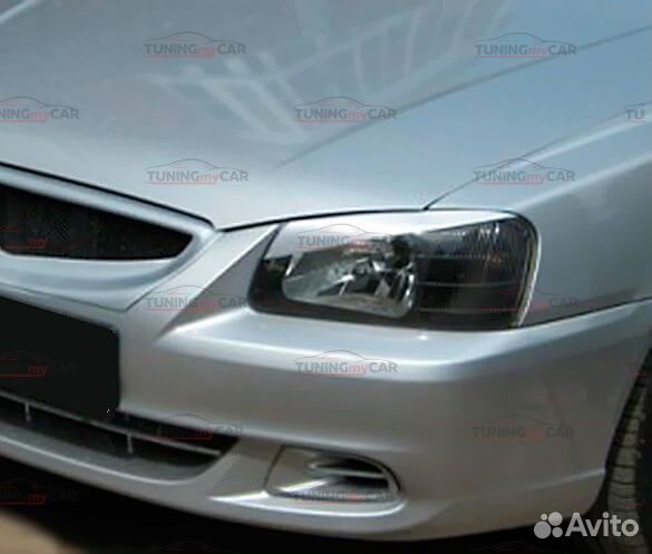 Реснички на фары косые Hyundai Accent 1999-2012