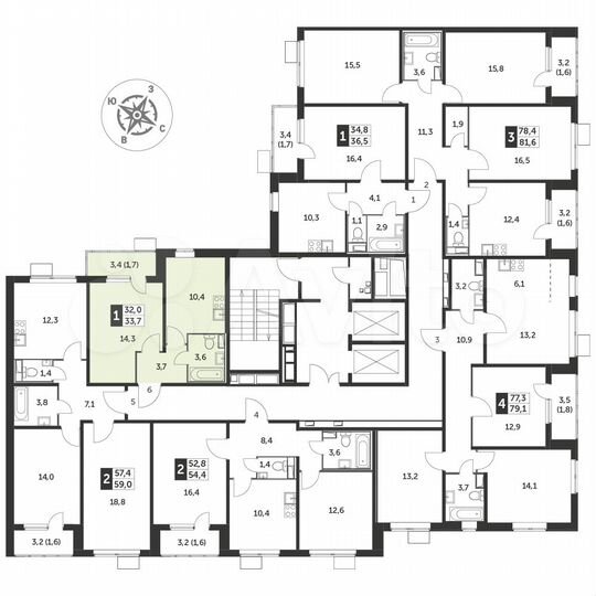 1-к. квартира, 33,8 м², 20/25 эт.