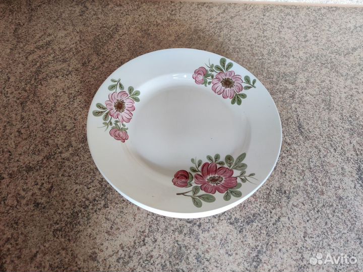 Тарелки зик винтаж 3шт цветы
