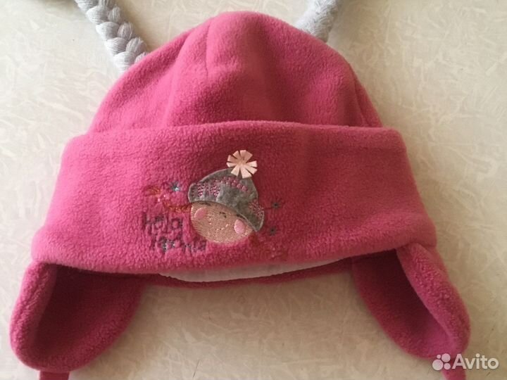 Шапка для девочки теплая флис