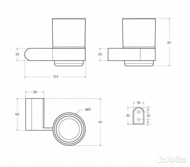 Стакан Cezares Stylus stylus-tums-boro брашированное золото