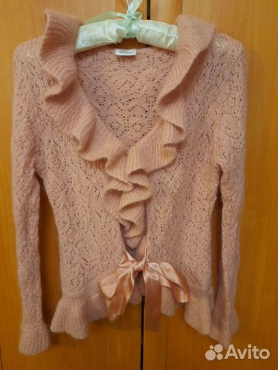 Теплая кофточка женская ажурная