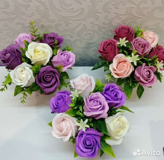 Цветы, букеты из мыльных роз, подарок