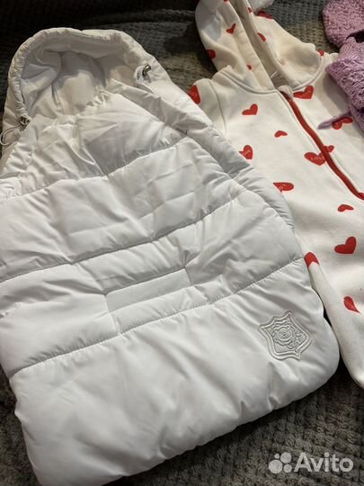 Конверт на выписку и теплые вещи пакетом