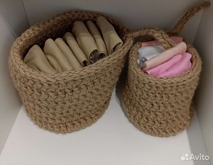 Корзина плетеная из джута набор
