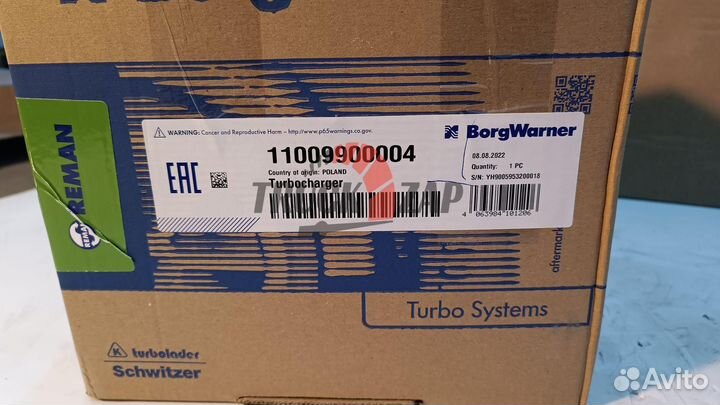 Турбокомпрессор 11009900004 BorgWarner BorgWarner