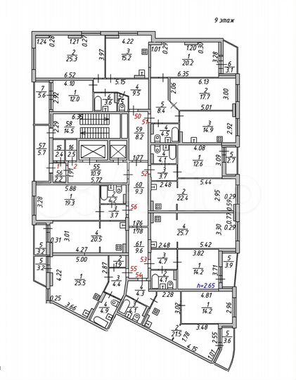 2-к. квартира, 69,8 м², 9/18 эт.