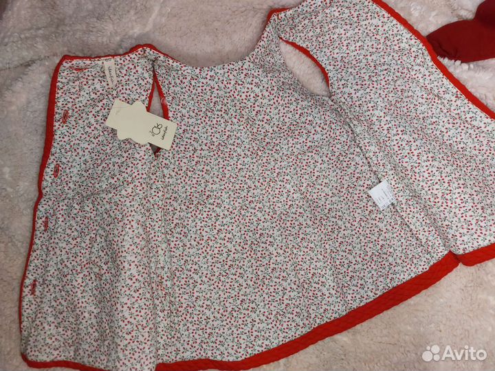 Платье стёганное и гольфы 80 размер