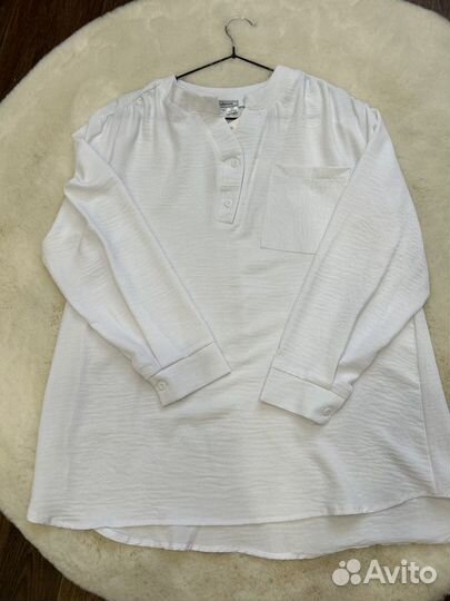 Женская рубашка из сингапура белая 48, 50