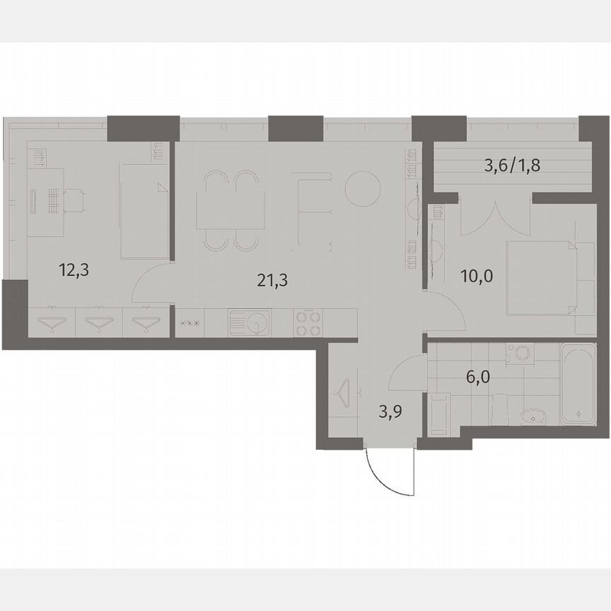 2-к. квартира, 55,3 м², 5/11 эт.
