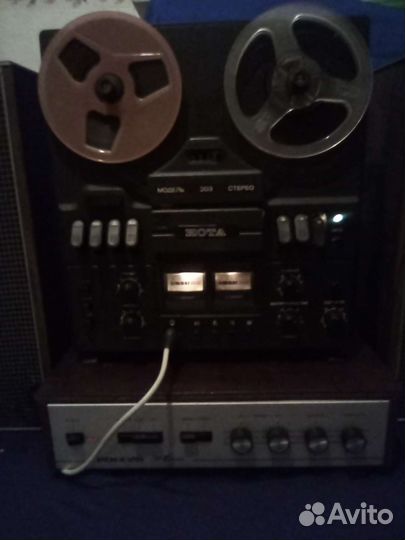 Катушечный магнитофон нота 203 с акустикой 1980-х
