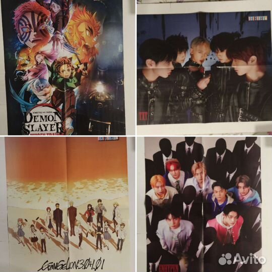 Плакаты разной тематики (k-pop, аниме и прочее) А2
