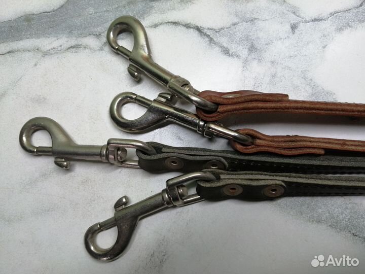Сворка кожаная для двух собак