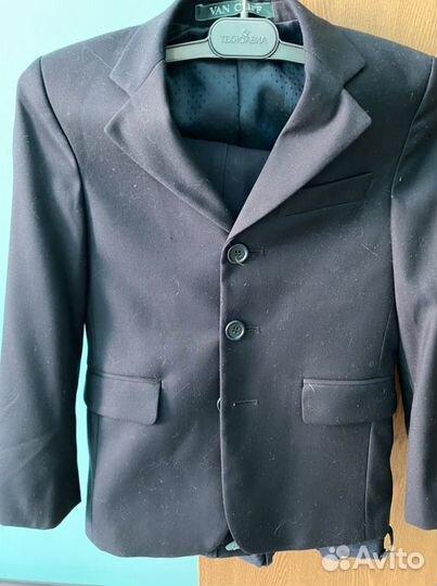 Костюм (пиджак + брюки+брюки+брюки) синий 122 рост