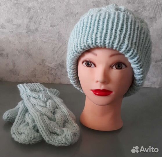 Комплект шапка, снуд, варежки