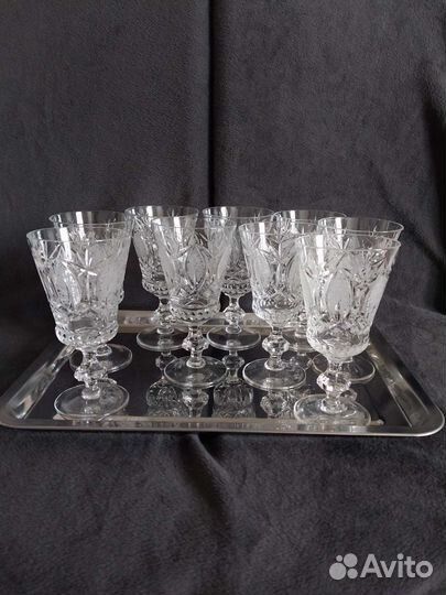 Хрустальные фужеры СССР винтаж 250мл Гвардейские