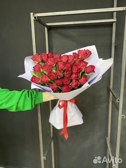 Букет из красных роз 50см