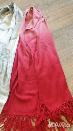 Тёплые палантины с кистями /цена за 3 шт