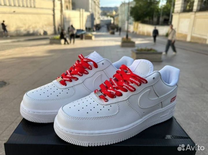 Кроссовки Nike Air Force 1 Low Supreme Белые