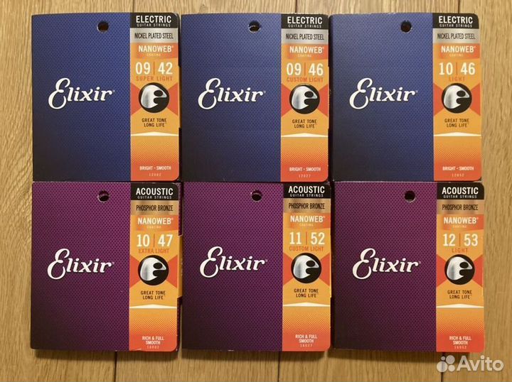 Струны Elixir оригинал акустические и электро