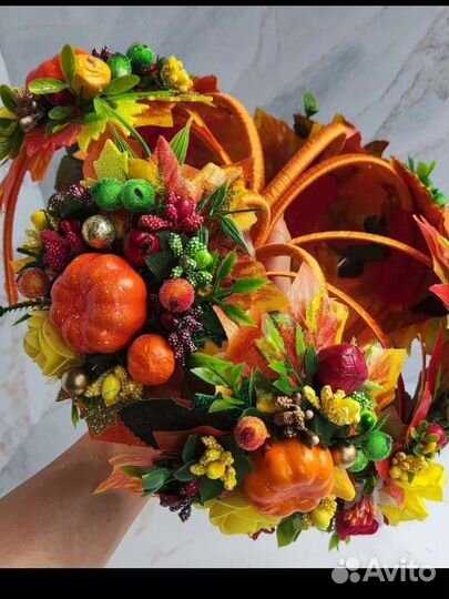 Ободок для волос, осенний ободок