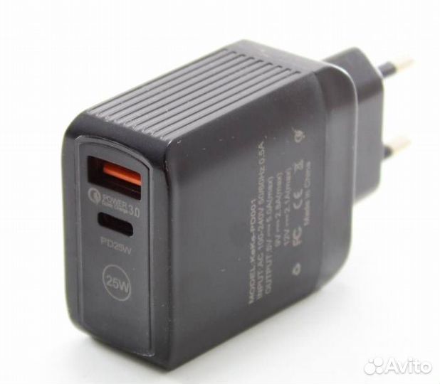 Зарядное устройство USB QC3.0 + Type-C 5V+5A 9V+2