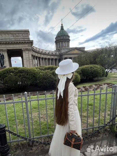 Шляпа белая фетровая женская