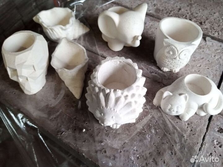 Гипсовые фигуры мини кашпо, цветочный горшок