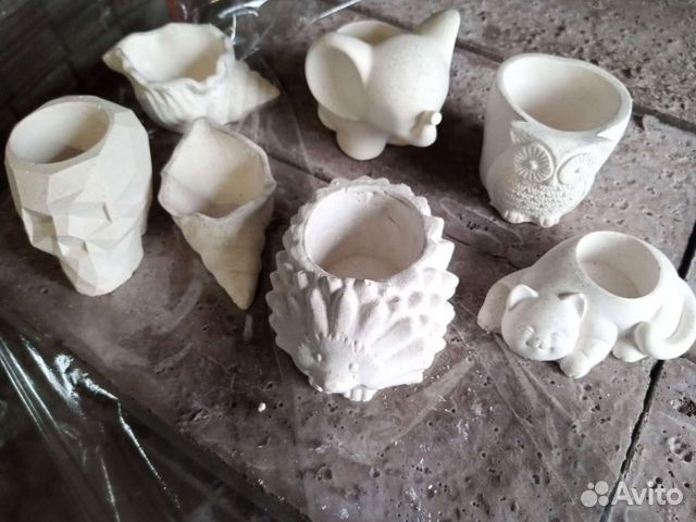 Гипсовые фигуры мини кашпо, цветочный горшок