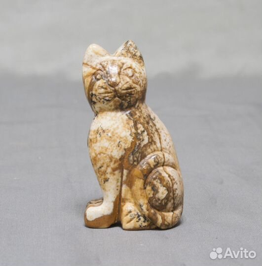 Статуэтка Кошка белая, голубые глаза, кермика, выс