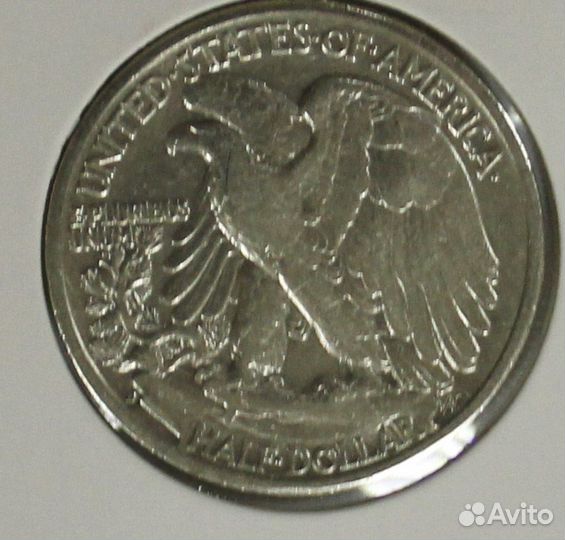 Монета. 50 центов. США. Шагающая свобода