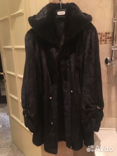 Шуба норковая с капюшоном