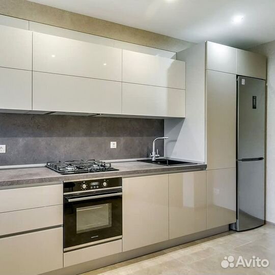 Прямая кухня с мдф фасадами