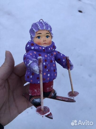 Ватная, елочная игрушка