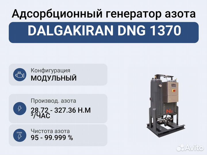 Адсорбционный генератор азота dalgakiran DNG 1370