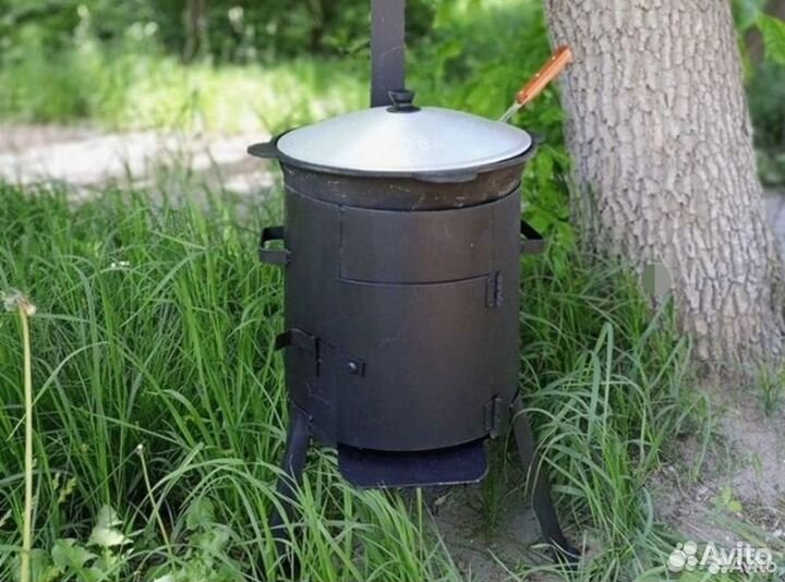 Казан чугунный 8 литров с печкой