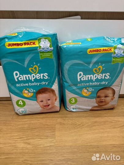 Подгузники pampers active baby dry 3, 4