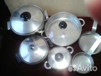 Набор толстостенной тяжелой посуды