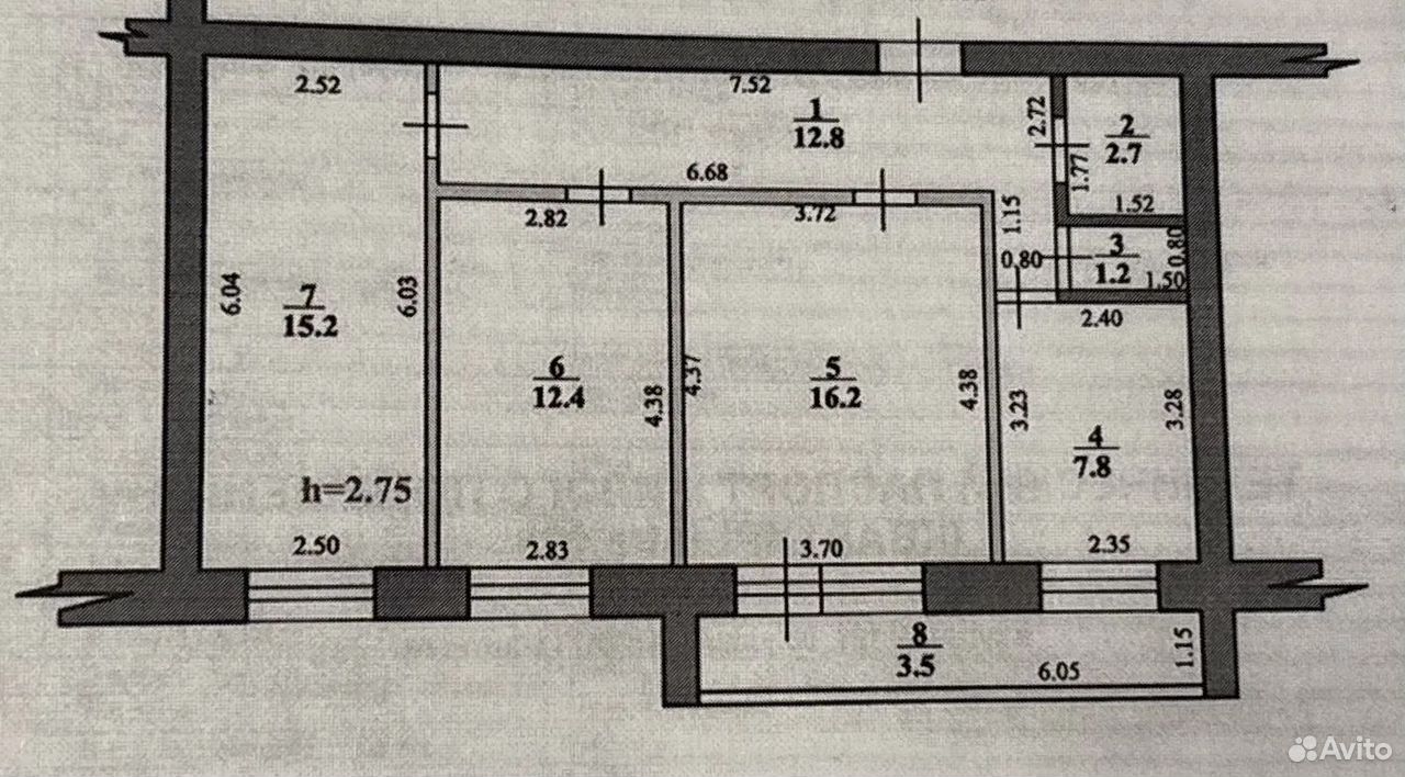 3-к. квартира, 68,3 м², 5/9 эт., Стерлитамак